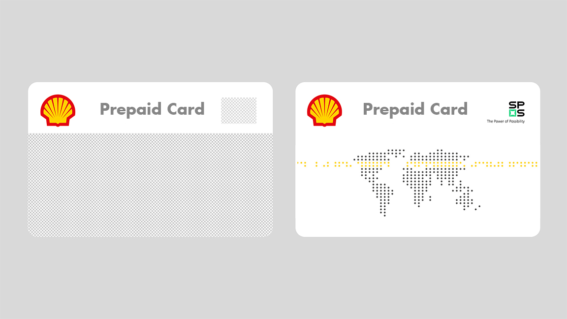 Whitecard Shell Prepaid Card mit SPS Logo