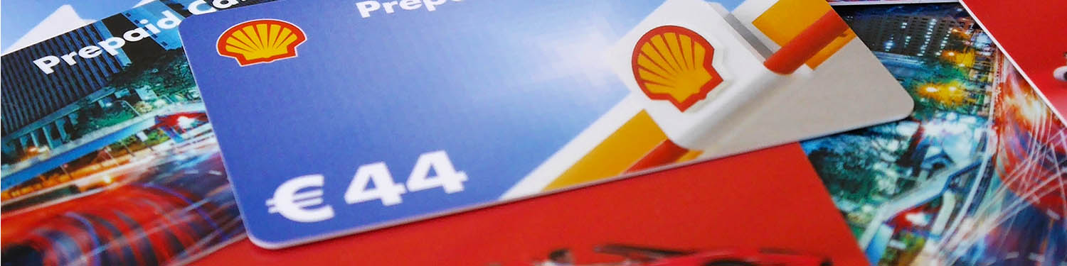 Shell Prepaid Cards – Abbildungen der Gutscheine im Scheckkartenformat
