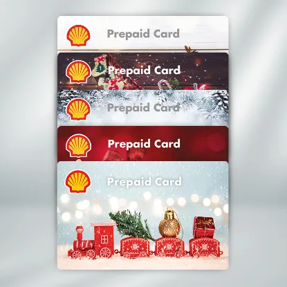 Übersichtsbild der neuen Shell Prepaid Card Weihnachtsmotive